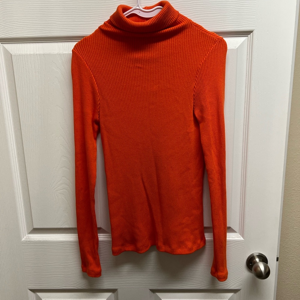 Women's Orange Turtleneck Sweater